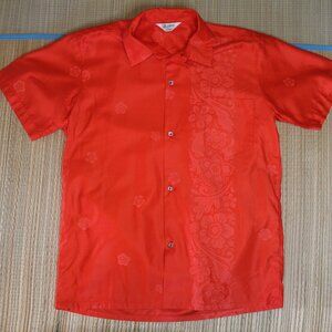 Vintage 1950's Malihini shirt made in Hawaii - floral pattern & metal buttons!